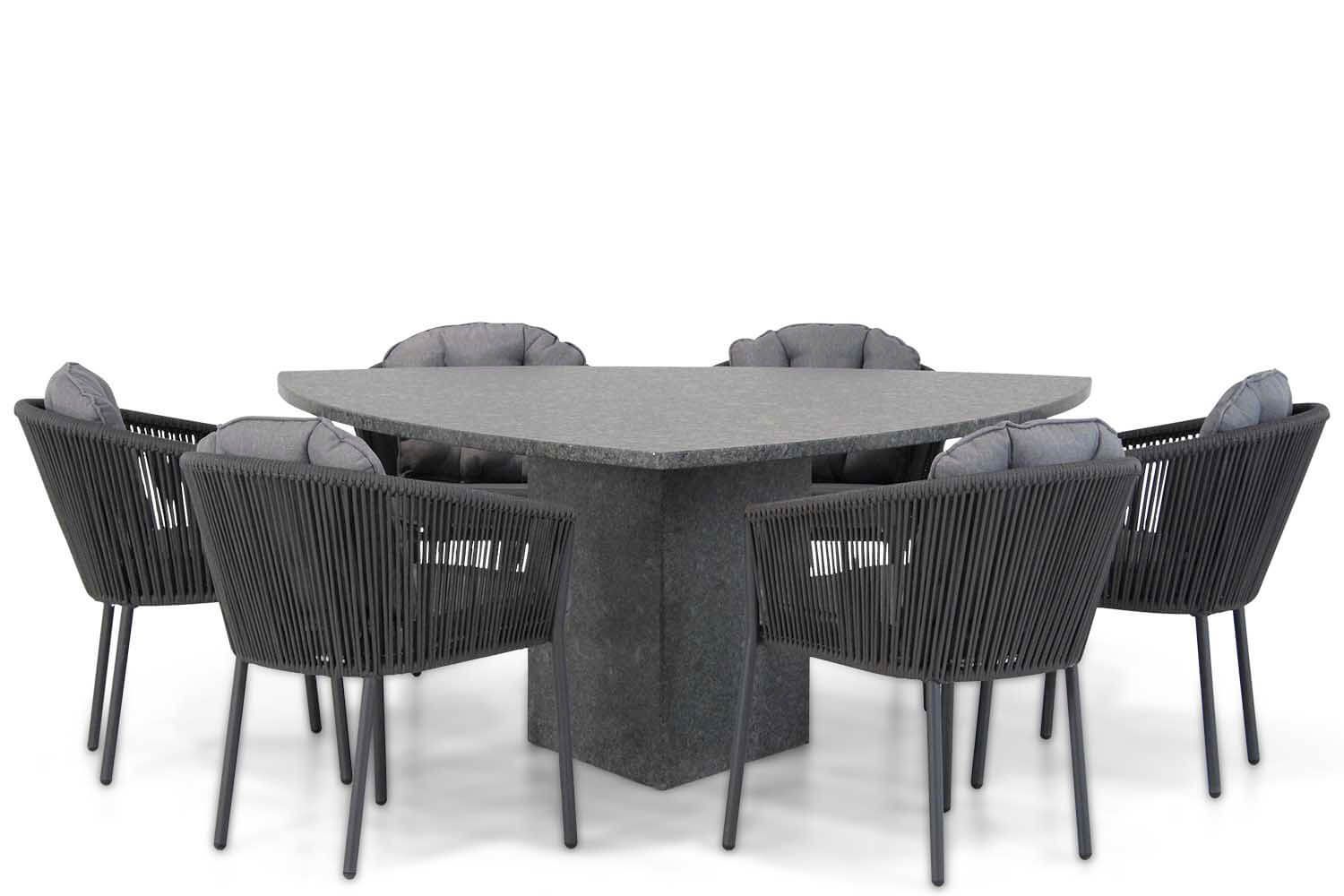 Santika Novita/Graniet 170 cm triangel dining tuinset 7-delig thumbnail