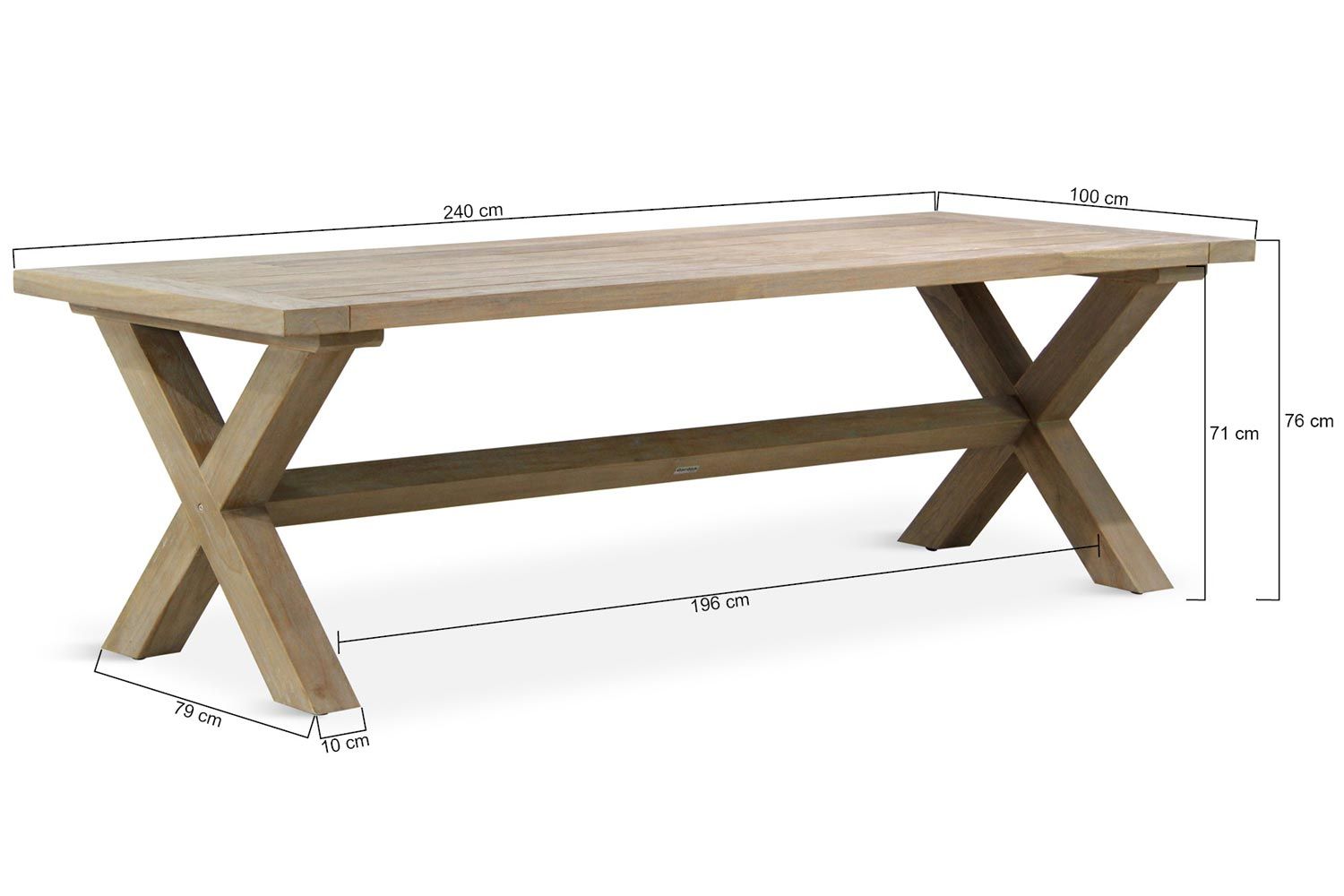 Garden Collections Oregon dining tuintafel 240 x 100 cm 
