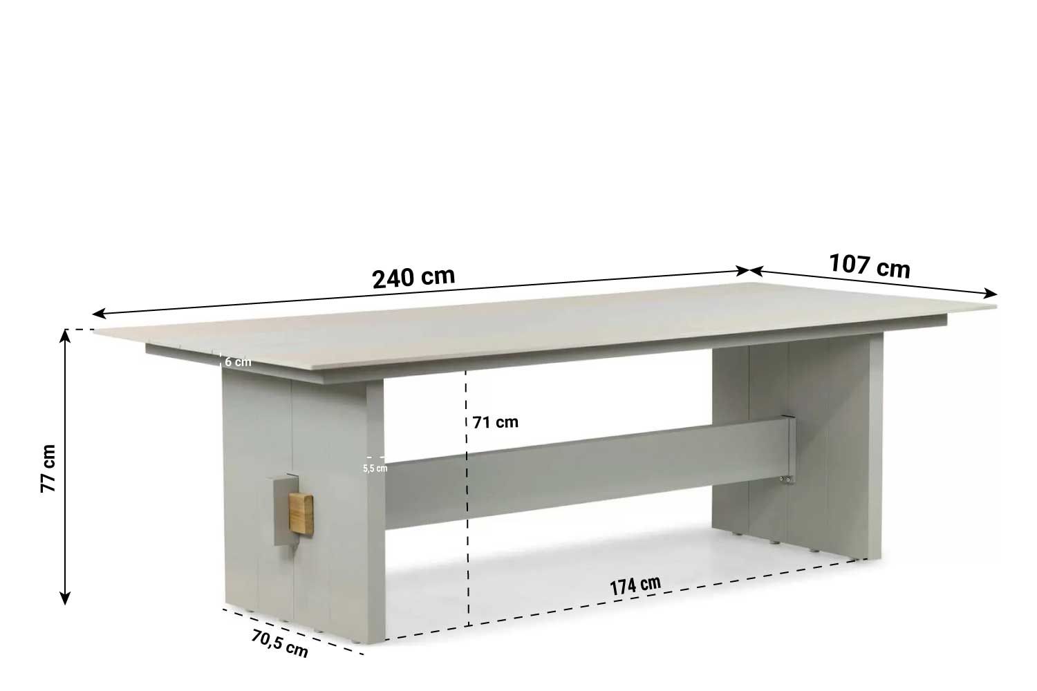 Osmen Casbranka dining tuintafel 240 x 107 cm