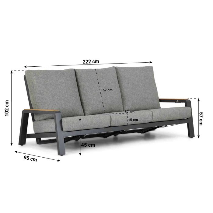 Osmen Manly stoel-bank loungeset 3-delig
