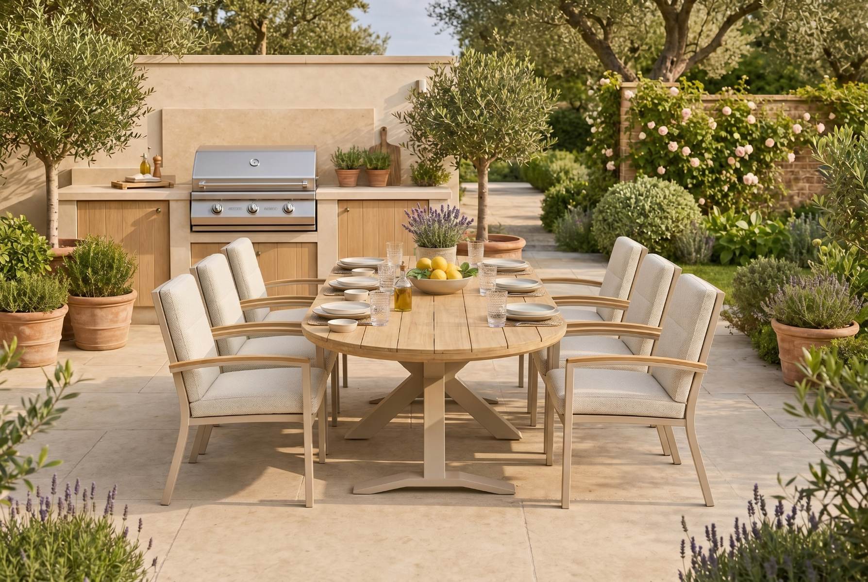 Osmen Midura/Diogo 240x120 cm dining tuinset 7-delig