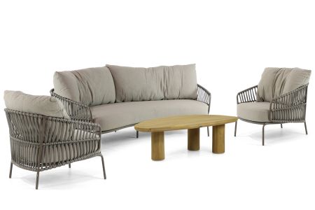 4 Seasons Outdoor Capalbio/Riah 135 cm stoel-bank loungeset 4-delig