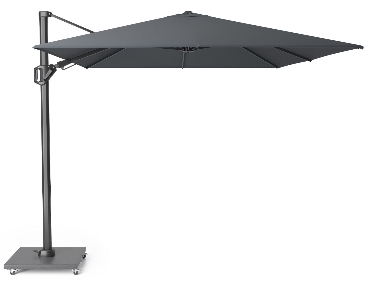 Platinum Challenger zweefparasol 3.5x2.6 m T2 (excl. voet) antraciet