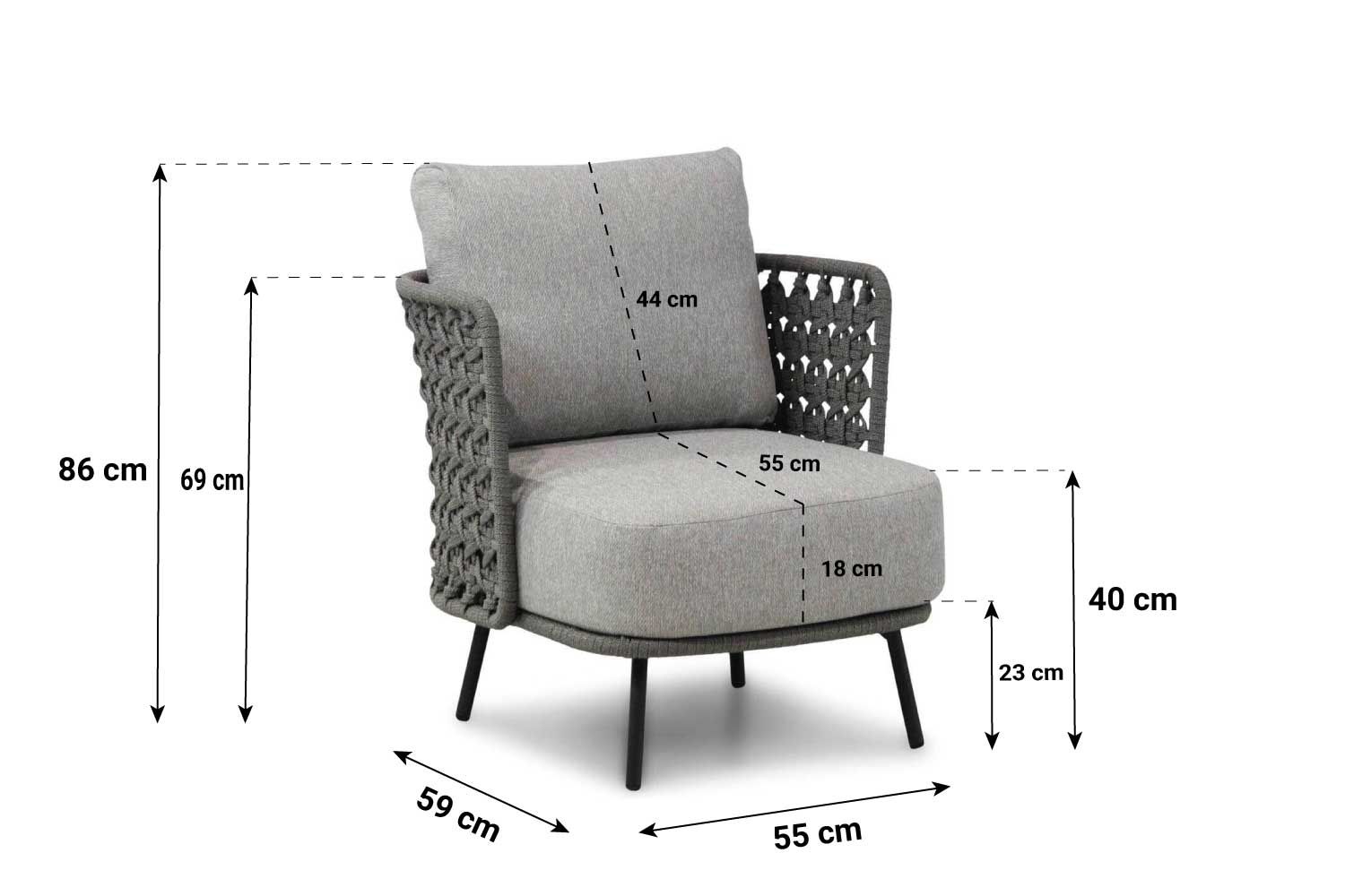 4 Seasons Outdoor Palacio 60/45 cm stoel-bank loungeset 5-delig