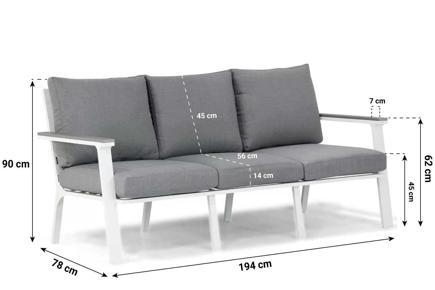 Lifestyle Palazzo stoel-bank loungeset 3-delig