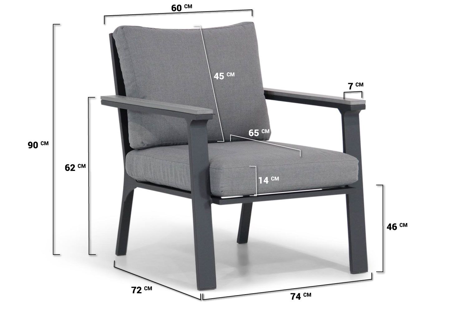 Lifestyle Palazzo/Seaside 120 cm stoel-bank loungeset 6-delig thumbnail