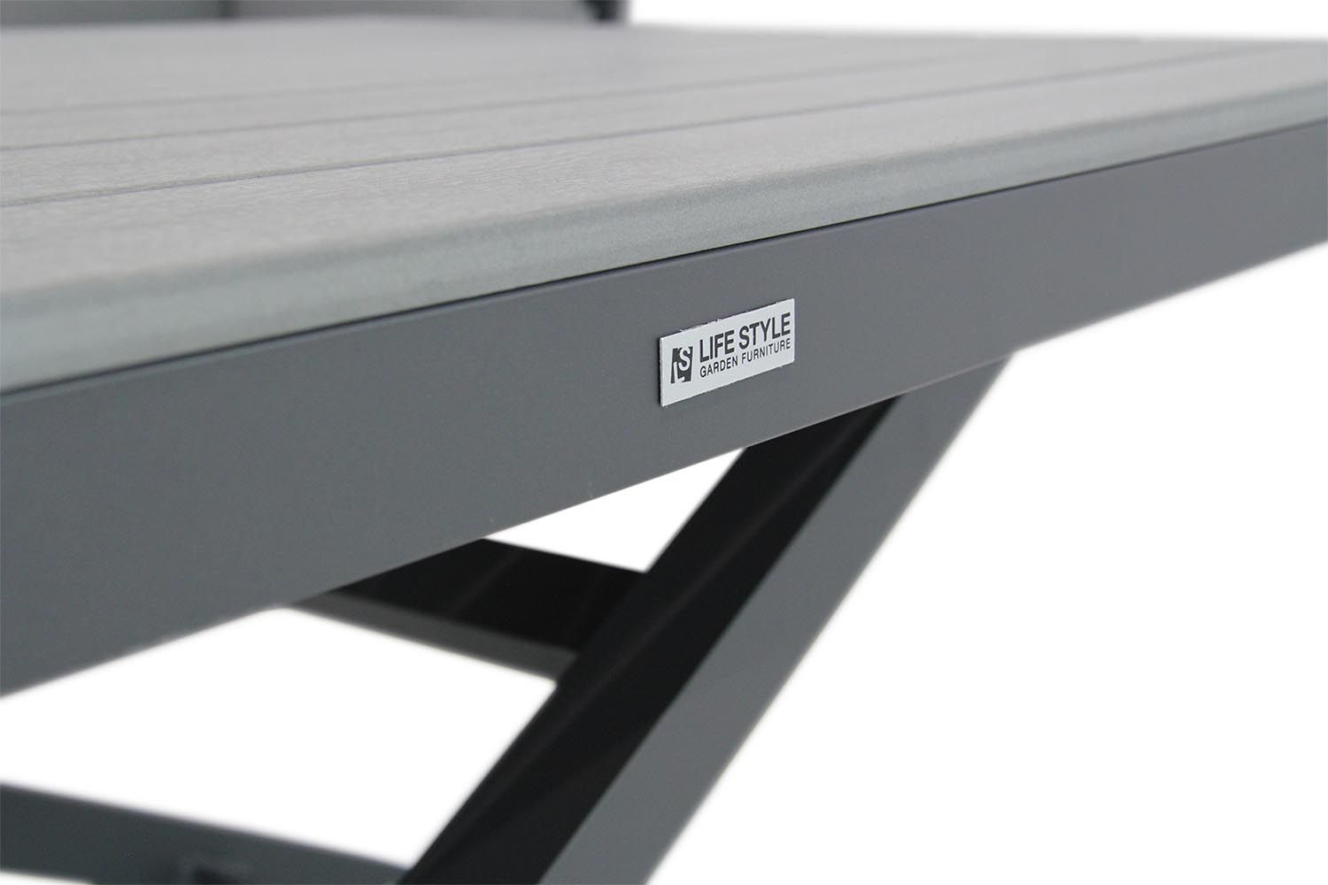 Lifestyle Palazzo lounge/dining tuintafel 140 x 80 cm verstelbaar