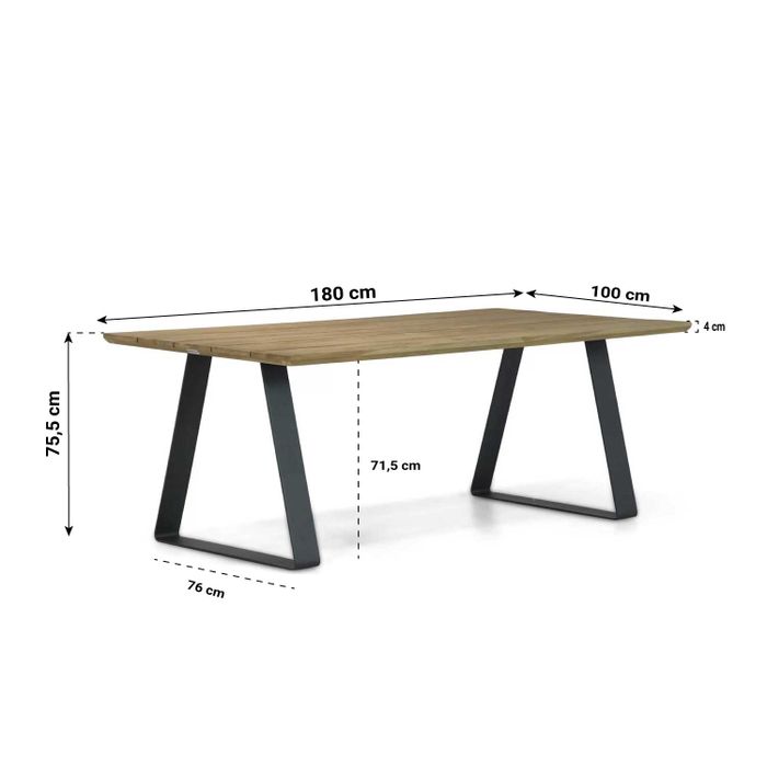 Santika Giovane/Palta 180 cm dining tuinset 5-delig