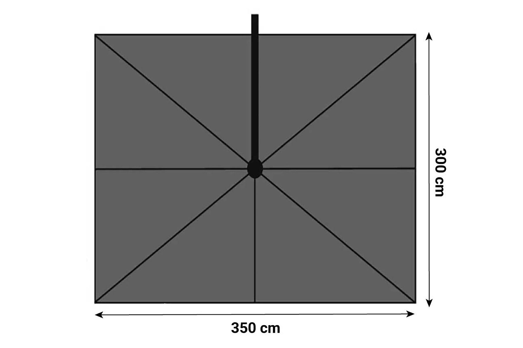 Camello Luna zweefparasol 3x3.5m S2 Excellent (incl. voet + hoes) thumbnail