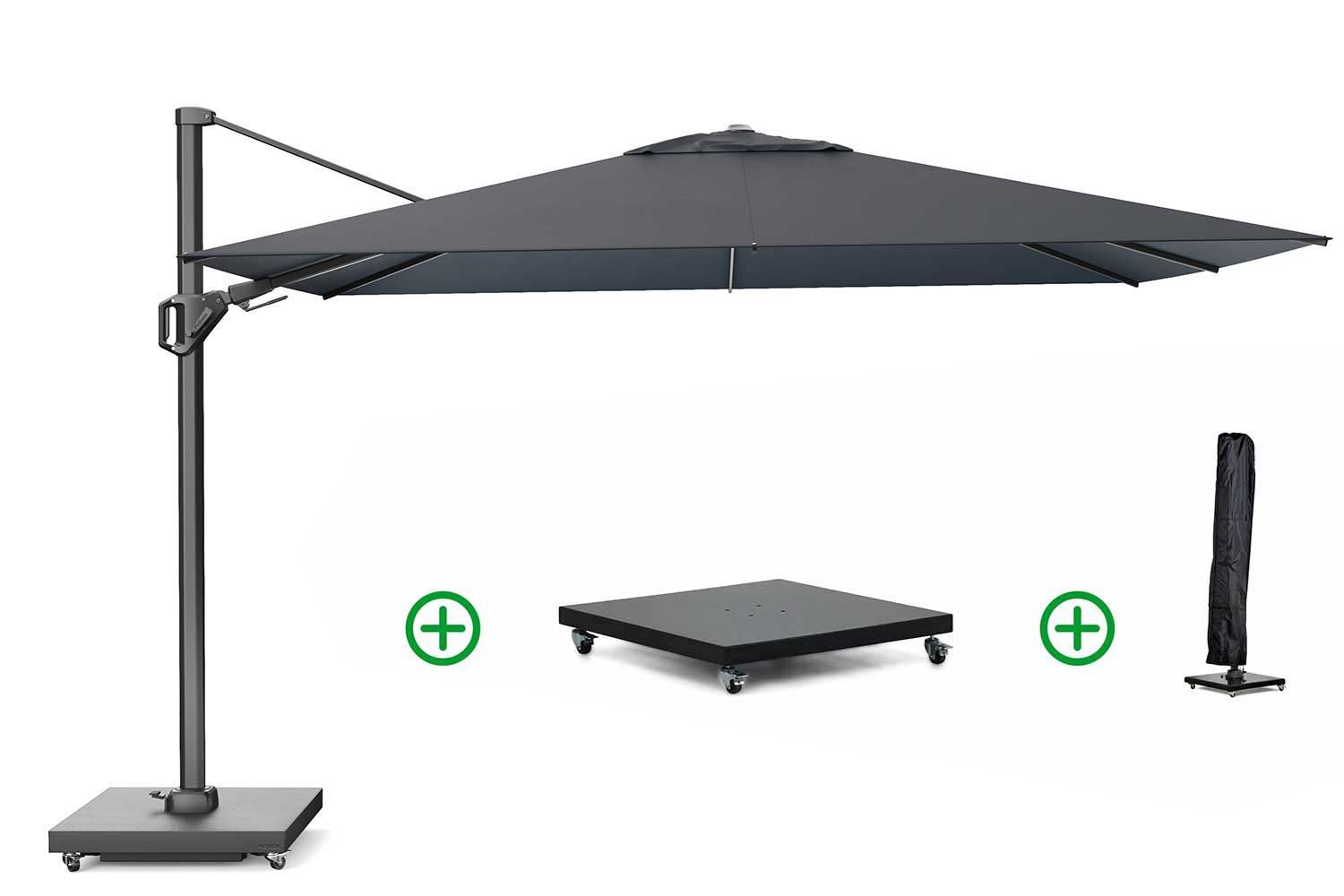 Platinum Challenger zweefparasol 2.6x3.5m T2 premium (incl. voet en hoes) faded black