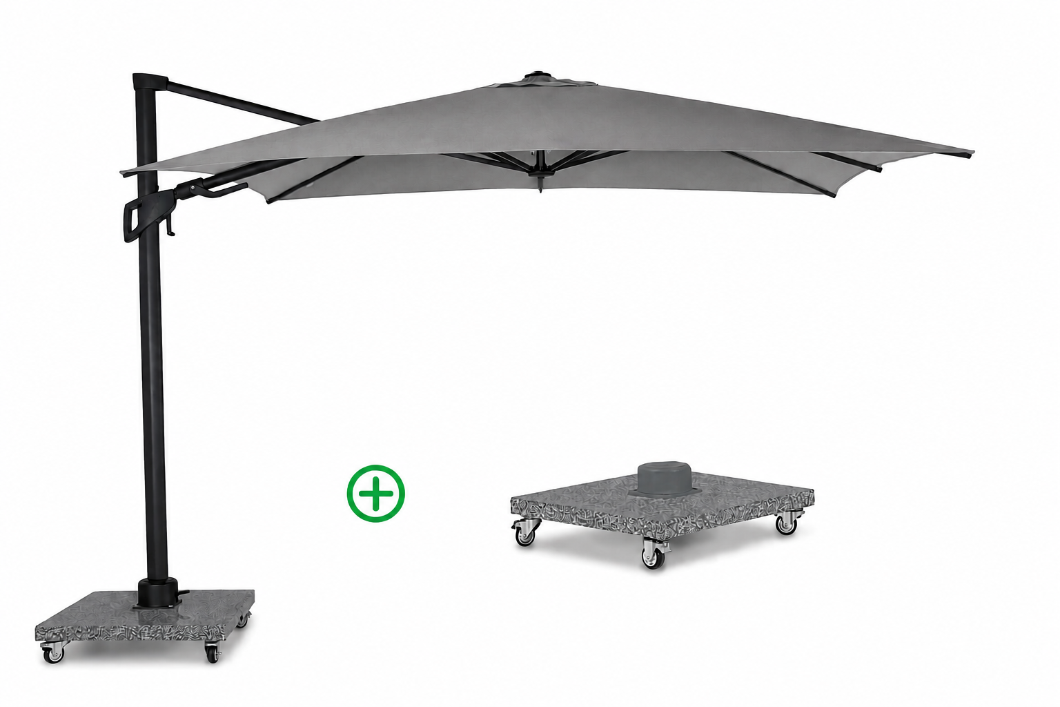 Santika Belize Deluxe parasol 300 x 300cm antraciet (incl. voet)