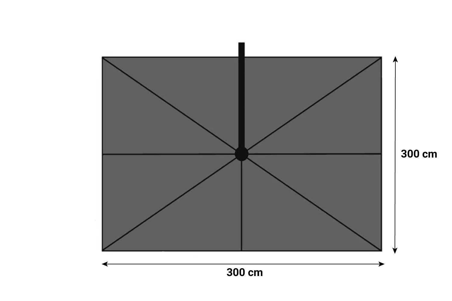 Platinum Challenger zweefparasol 3x3m T2 premium (excl. voet) thumbnail