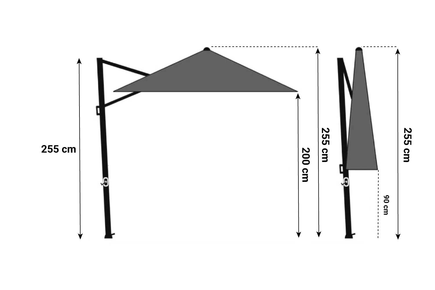 Platinum Challenger zweefparasol 3.5m T2 premium (incl. voet en hoes) thumbnail