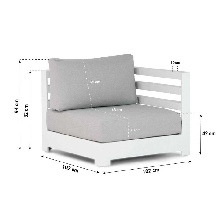 Santika Phantom/Seaside 90 cm hoek loungeset 6-delig