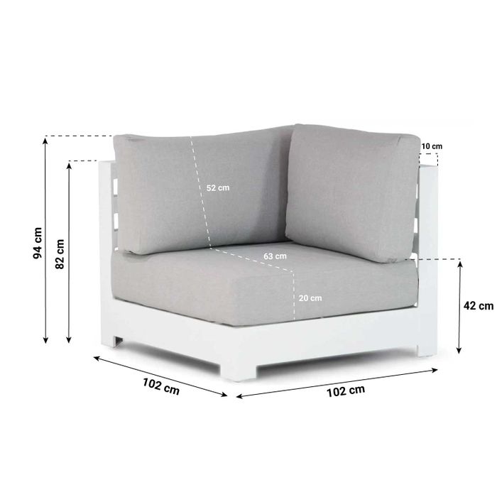 Santika Phantom/Seaside 90 cm hoek loungeset 6-delig