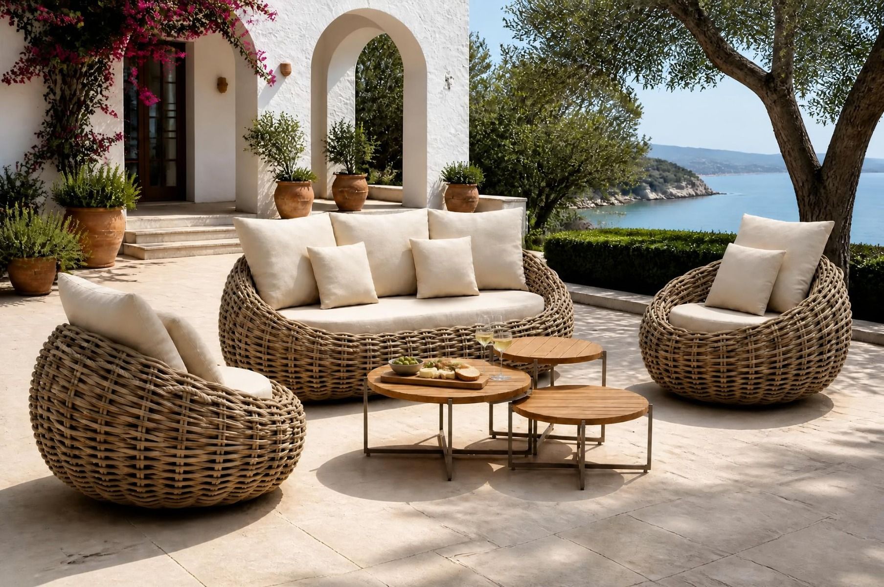 Apple Bee Cocoon/Monaco 45/60/75 cm stoel-bank loungeset 6-delig