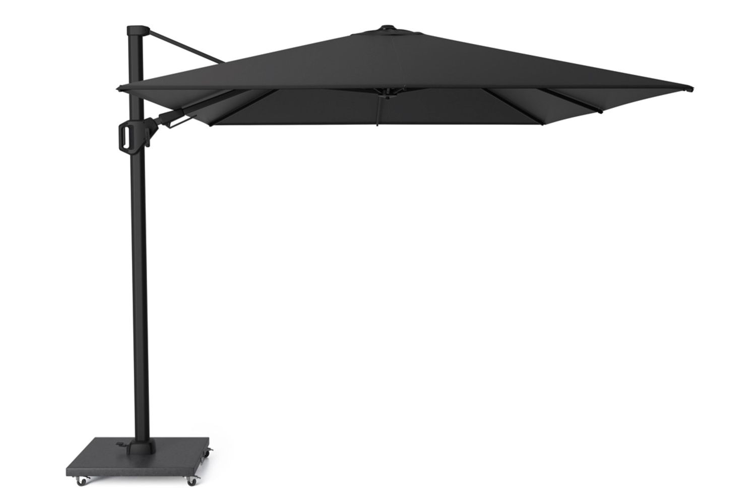 Platinum Challenger zweefparasol 3.5x2.6m T2 premium matt black frame  (incl. voet en hoes) jet black thumbnail