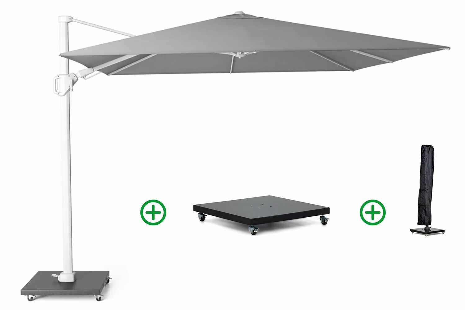 Platinum Challenger zweefparasol T2 wit frame 3x3m (incl. voet en hoes)
