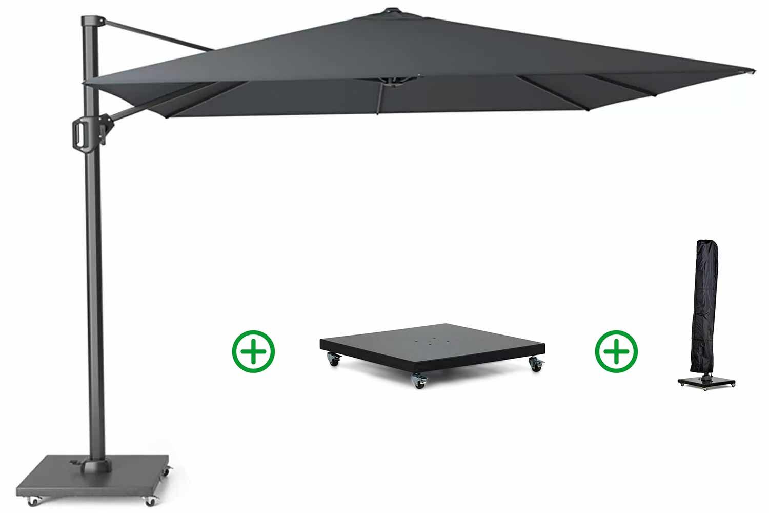 Platinum Challenger zweefparasol 4x3m T1 (incl. voet en hoes) faded black thumbnail
