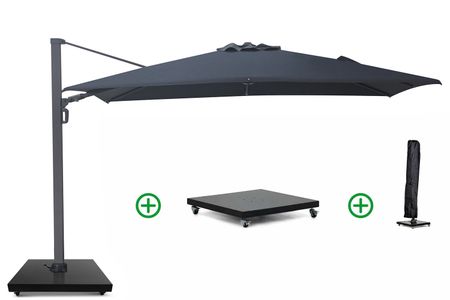 Camello Luna zweefparasol 3.5x2.6m Graphite (incl. voet en hoes)