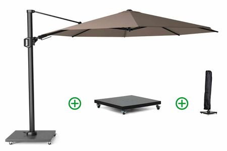 Platinum Challenger zweefparasol 3.5m T2 premium (incl. voet en hoes) havana