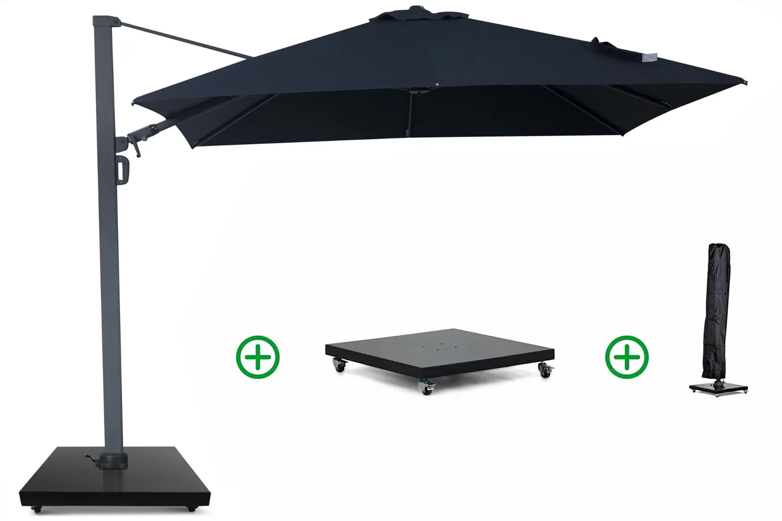 Camello Luna LED zweefparasol 3x3m S2 Excellent (incl. voet + hoes)