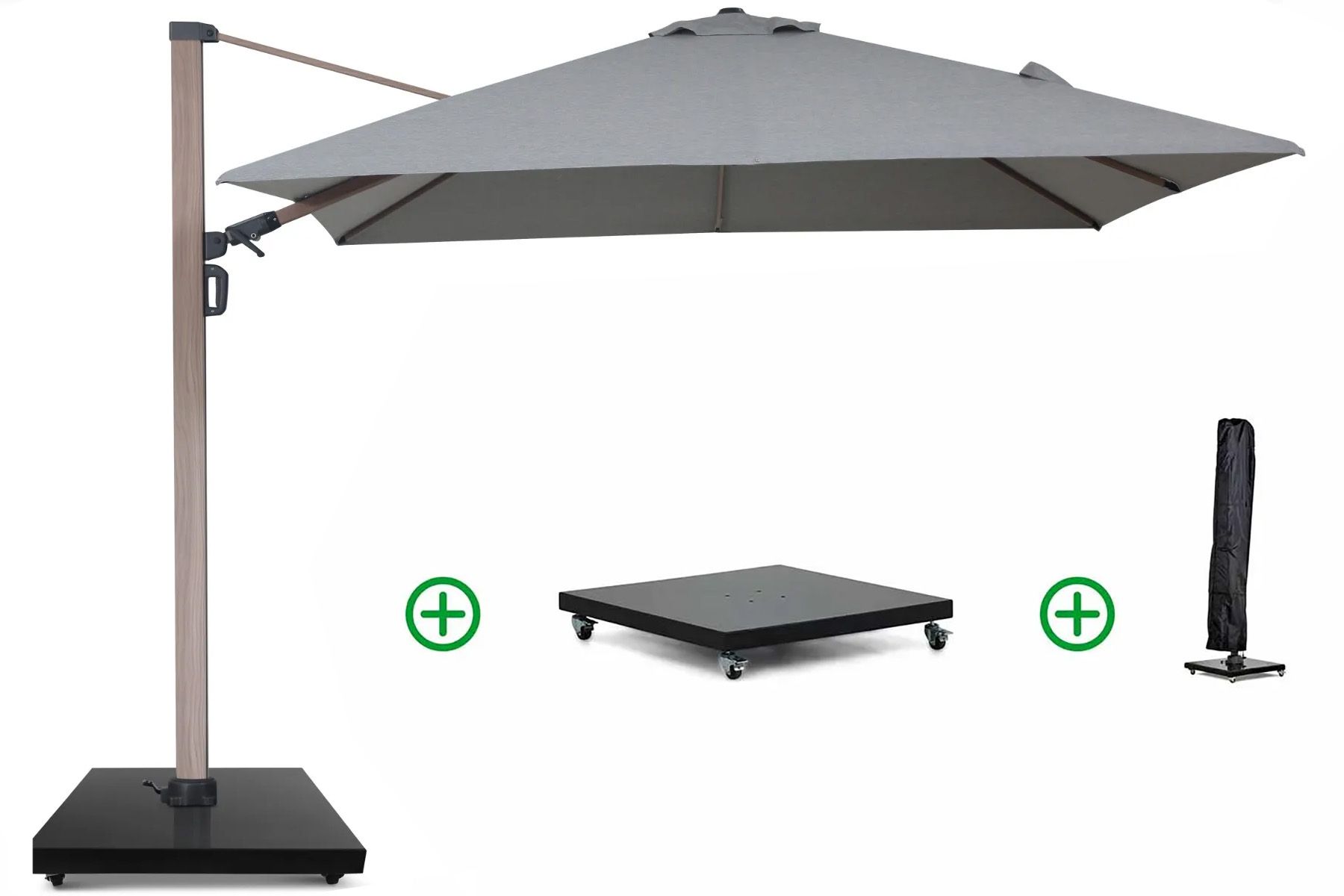 Camello Luna zweefparasol 3x3m S2 Excellent (incl. voet + hoes) thumbnail