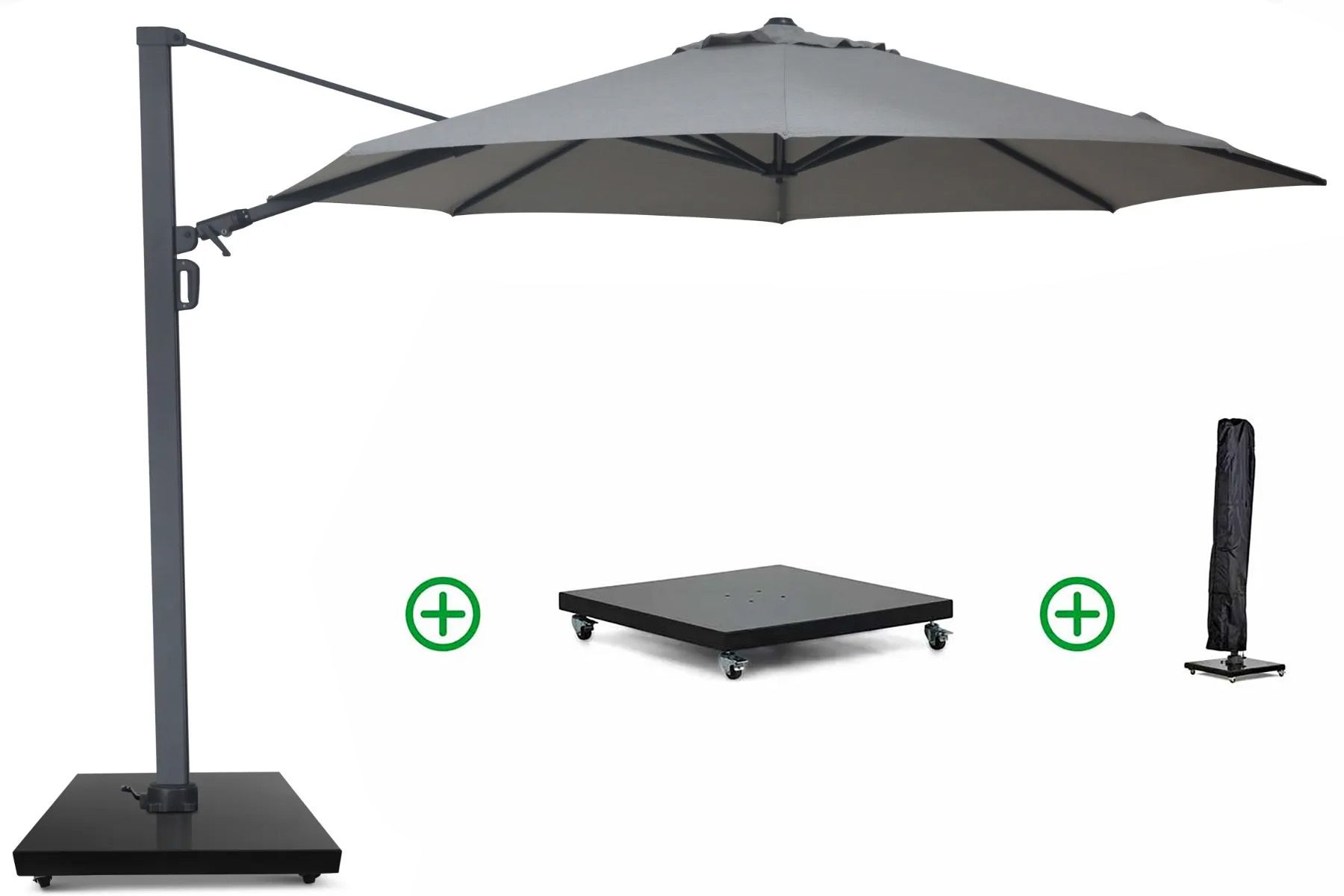 Camello Luna zweefparasol 3.5m S2 Excellent (incl. voet + hoes) thumbnail