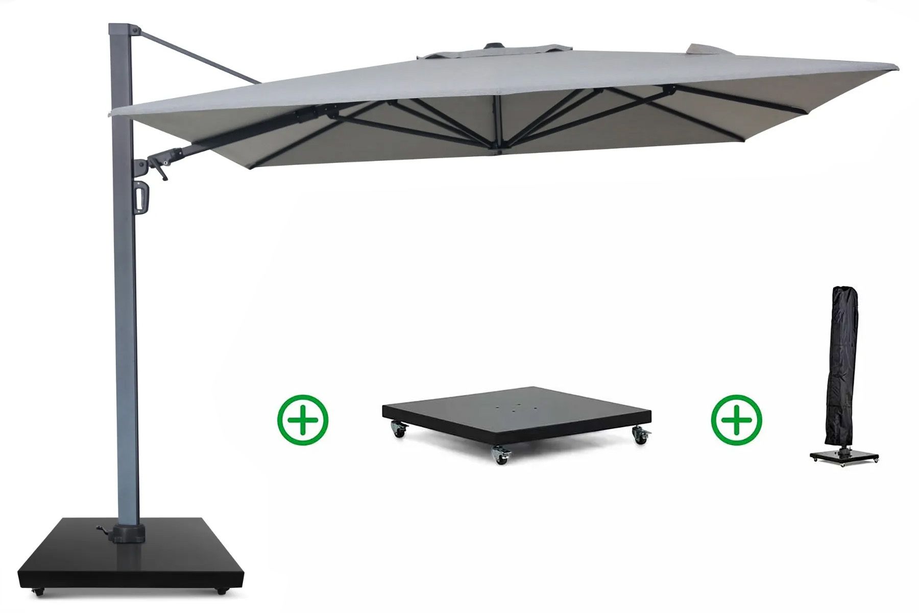 Camello Luna zweefparasol 3x3.5m S2 Excellent (incl. voet + hoes) thumbnail