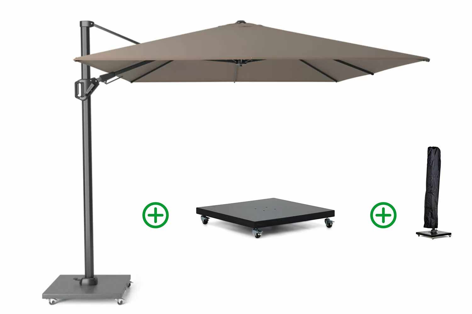 Platinum Challenger zweefparasol 3.5x2.6m T2 premium  (incl. voet en hoes)