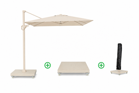 Platinum Voyager zweefparasol 2.5x2.5m T1 (incl. voet + hoes) Ivoor