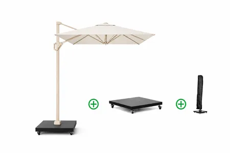 Platinum Voyager zweefparasol 2.5x2.5m T1 (incl. voet + hoes) Ivoor