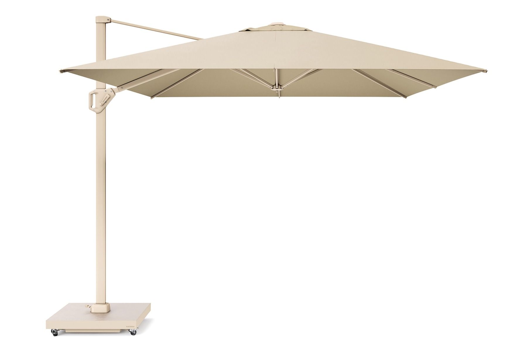 Platinum Challenger zweefparasol 4x3m T2 premium (excl. voet) sand frame/champagne