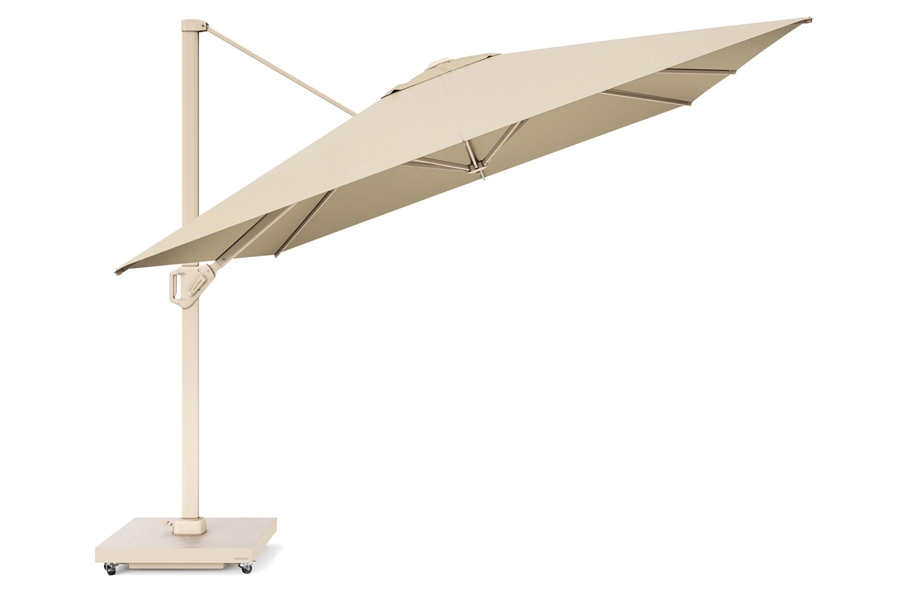 Platinum Challenger zweefparasol 4x3m T2 premium (excl. voet) sand frame/champagne