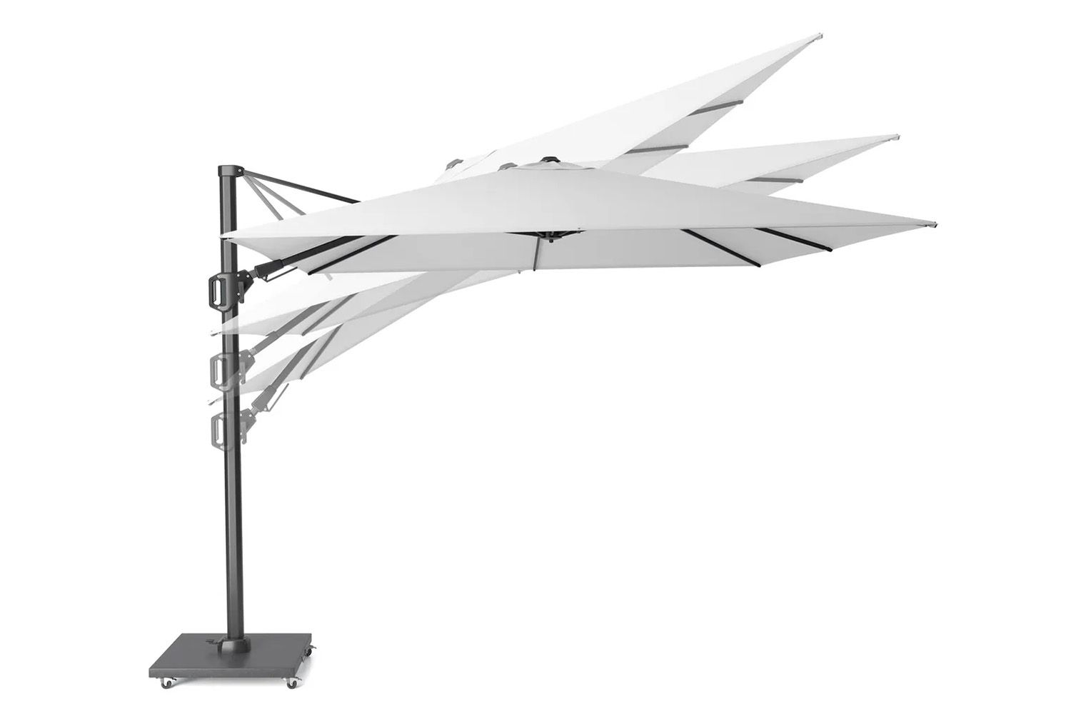 Platinum Challenger zweefparasol 3x3m T2 (incl. voet + hoes) anthracite