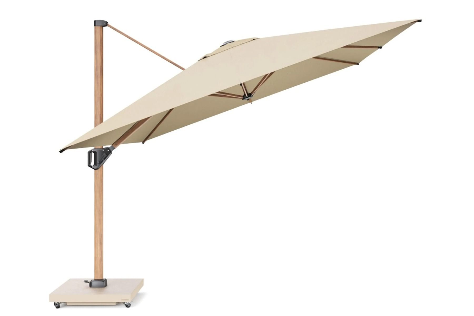 Platinum Challenger zweefparasol 4x3m T1 premium (excl.voet) champagne