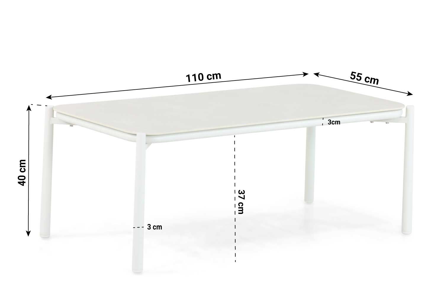 Hartman Corsica/Lunaro 110 cm stoel-bank loungeset 4-delig