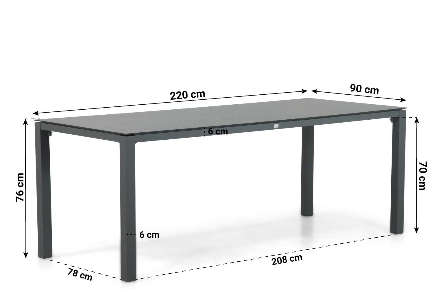 Presto Mateo dining tuintafel 220 x 90 cm