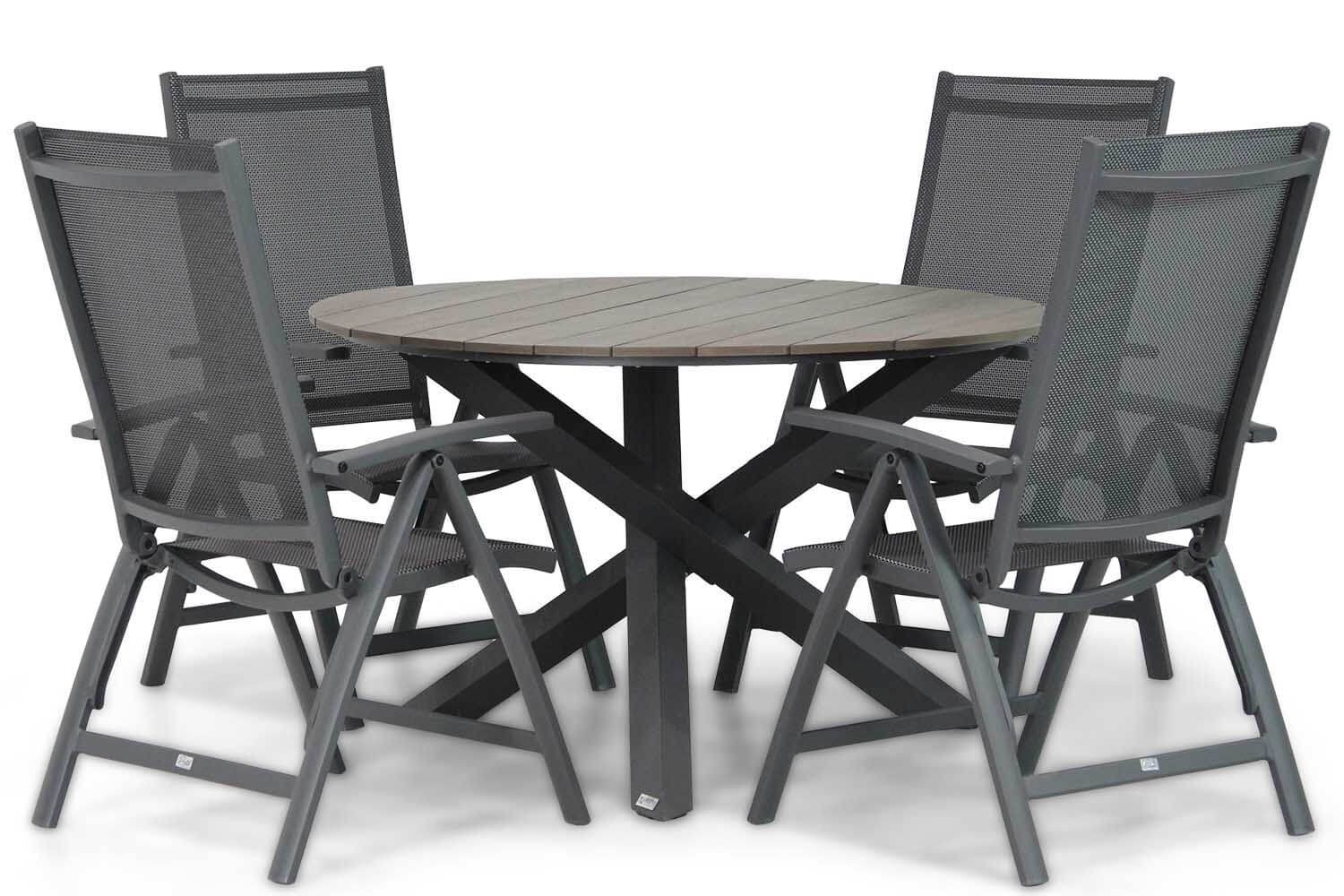 Presto Vasto/Ancona 125 cm rond dining tuinset 5-delig thumbnail