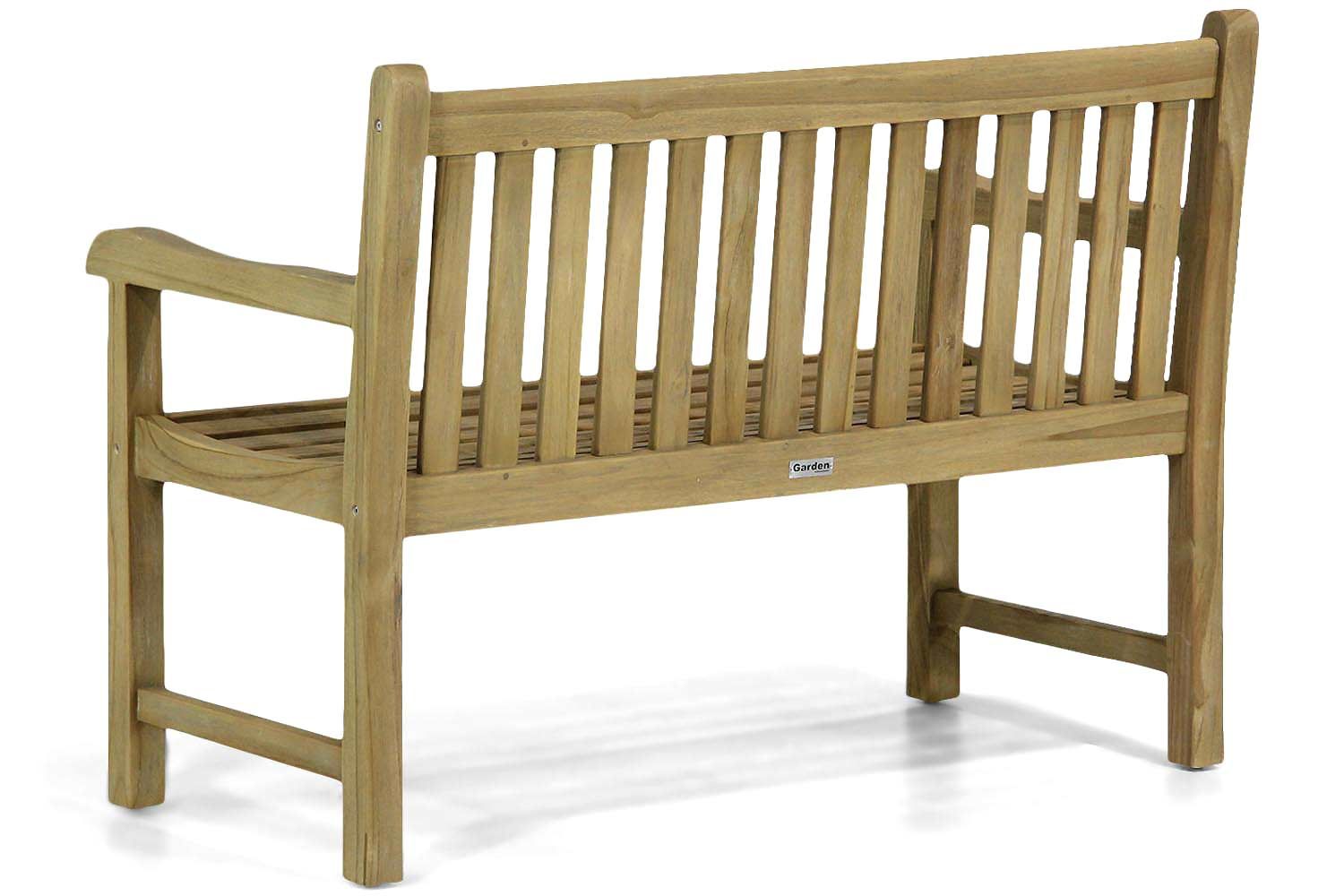Garden Collections Preston tuinbank teak 120 cm incl. kussen antraciet