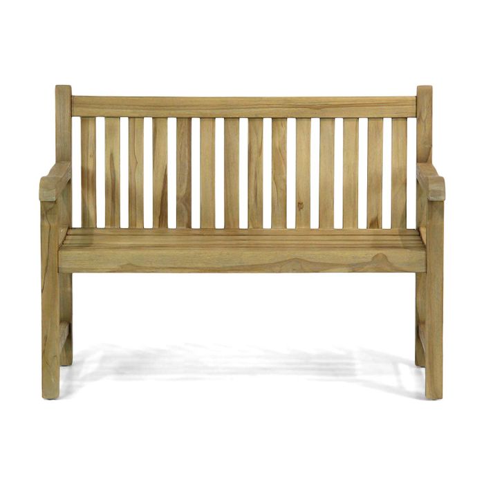 Garden Collections Preston tuinbank teak 120 cm incl. kussen orange