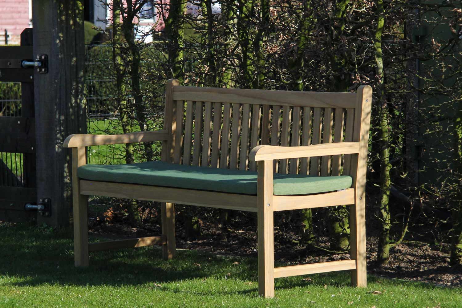 Garden Collections Preston tuinbank teak 180 cm incl. orange kussen