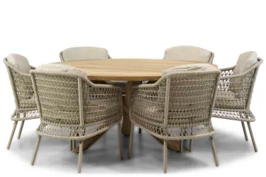 4 Seasons Puccini/Sand City 160 cm dining tuinset 7-delig