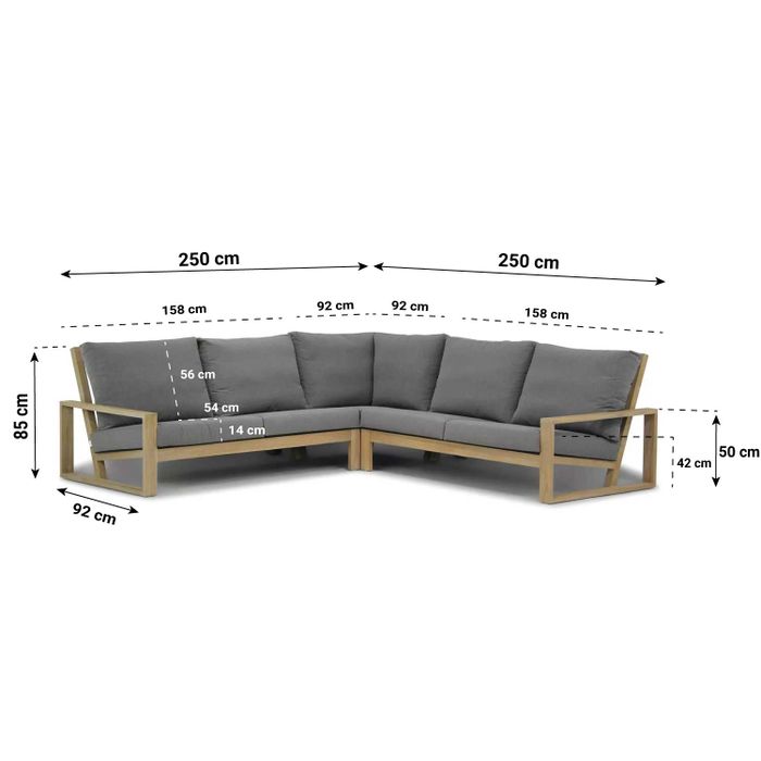 Lifestyle Pure Island/Seaside 90 cm hoek loungeset 4-delig