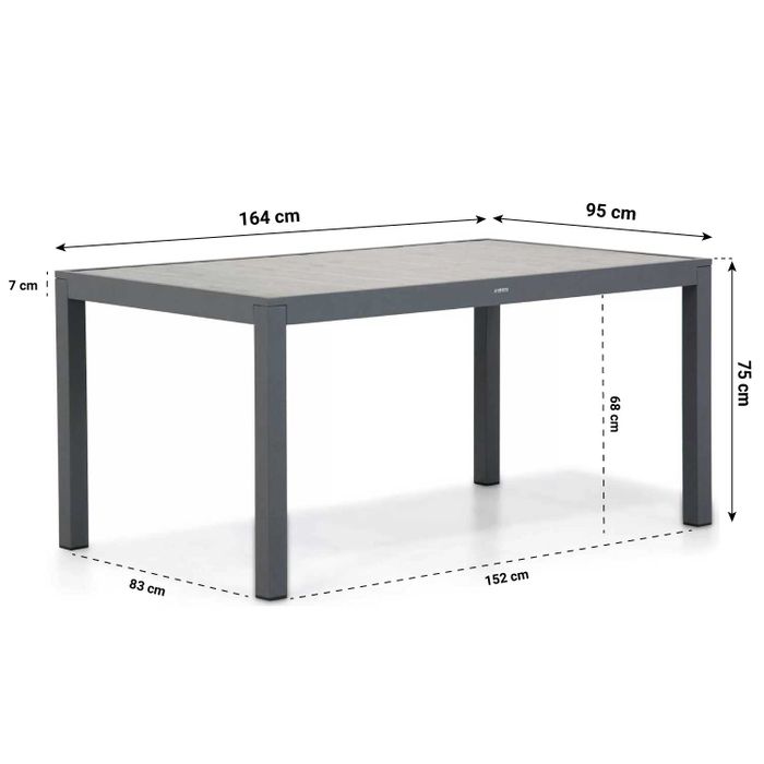 Presto Vasto/Residence 164 cm dining tuinset 5-delig