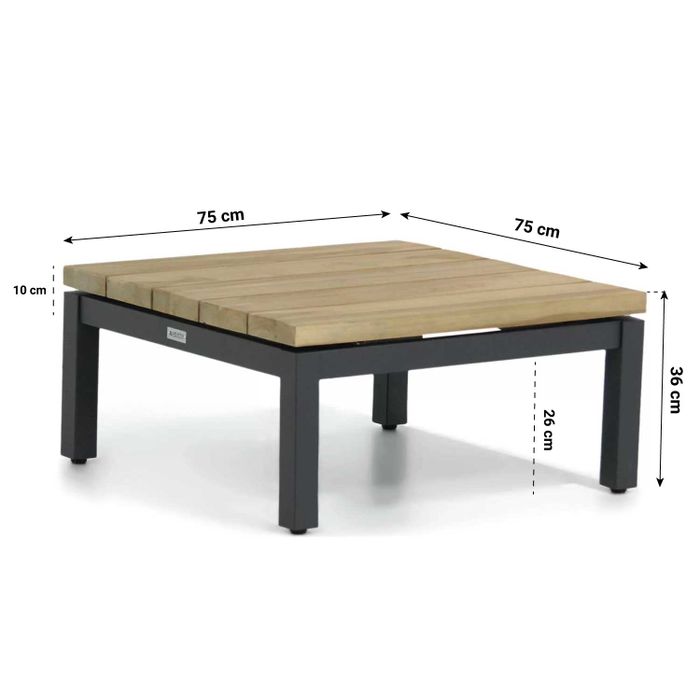 Santika Salviano/Riviera 75 cm lounge tuinbank 3-delig