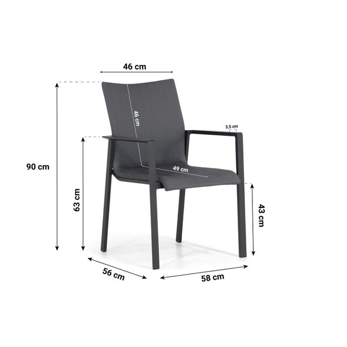 Lifestyle Rome/Ancona 125 cm dining tuinset 5-delig