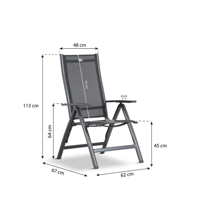Hartman Royal Club/Graniet 120 cm dining tuinset 5-delig