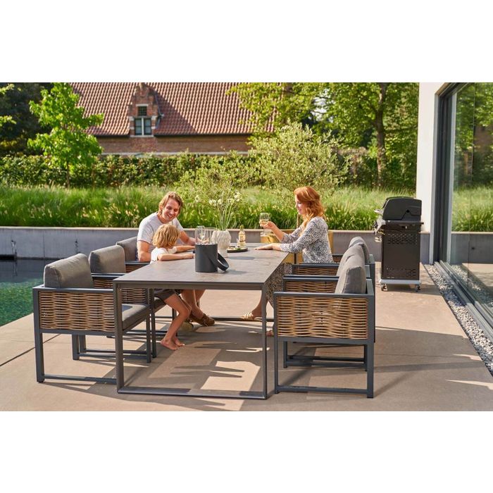 Santika Annisa/Zaga 220 cm dining tuinset 7-delig