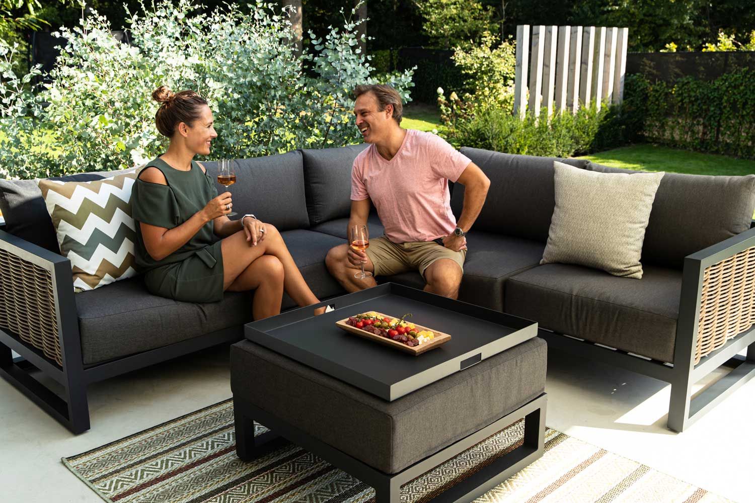 Santika Salviano chaise longue loungeset 3-delig